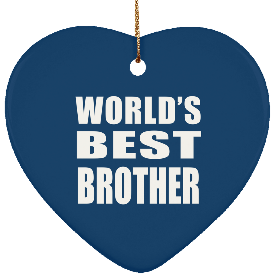 World's Best Brother - Heart Ornament