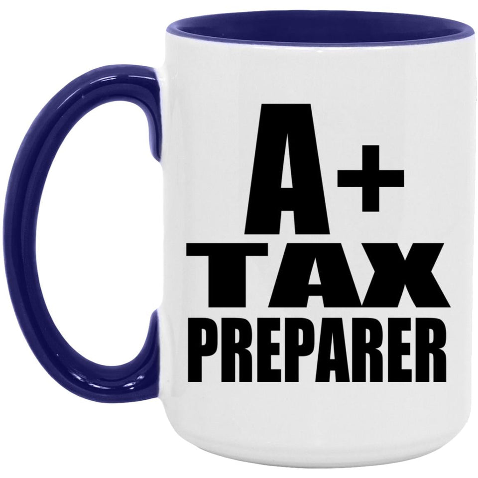 A+ Tax Preparer - 15oz Accent Mug Purple