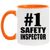 Number One #1 Safety Inspector - 11oz Accent Mug Orange
