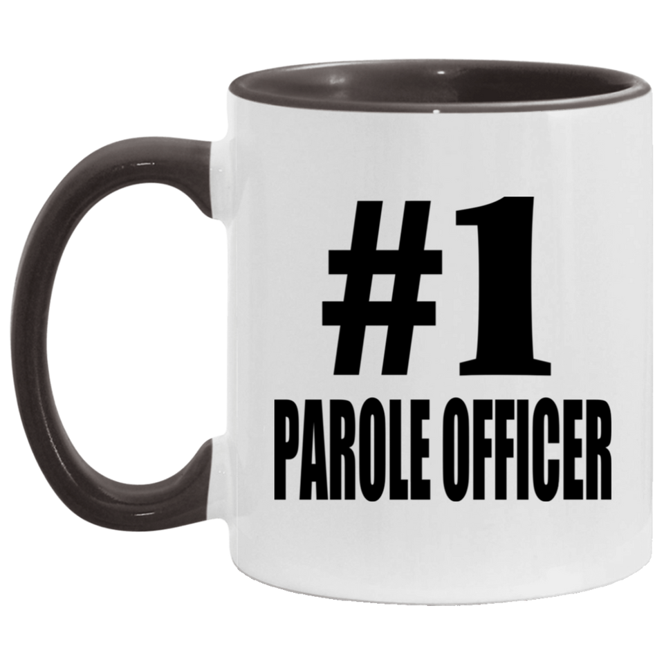 Number One #1 Parole Officer - 11oz Accent Mug Black