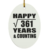 Happy 19th Anniversary Square Root of 361 Years & Counting - Oval Ornament