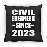 Civil Engineer Since 2023 - Throw Pillow Black