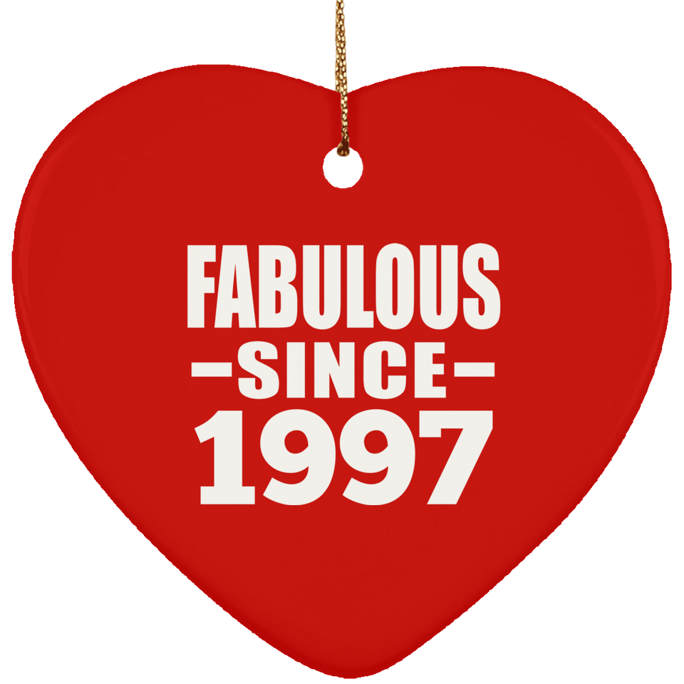 27th Birthday Fabulous Since 1997 - Heart Ornament