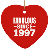 27th Birthday Fabulous Since 1997 - Heart Ornament