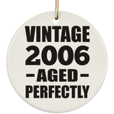18th Birthday Vintage 2006 Aged Perfectly - Circle Ornament