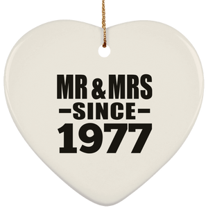 47th Anniversary Mr & Mrs Since 1977 - Heart Ornament