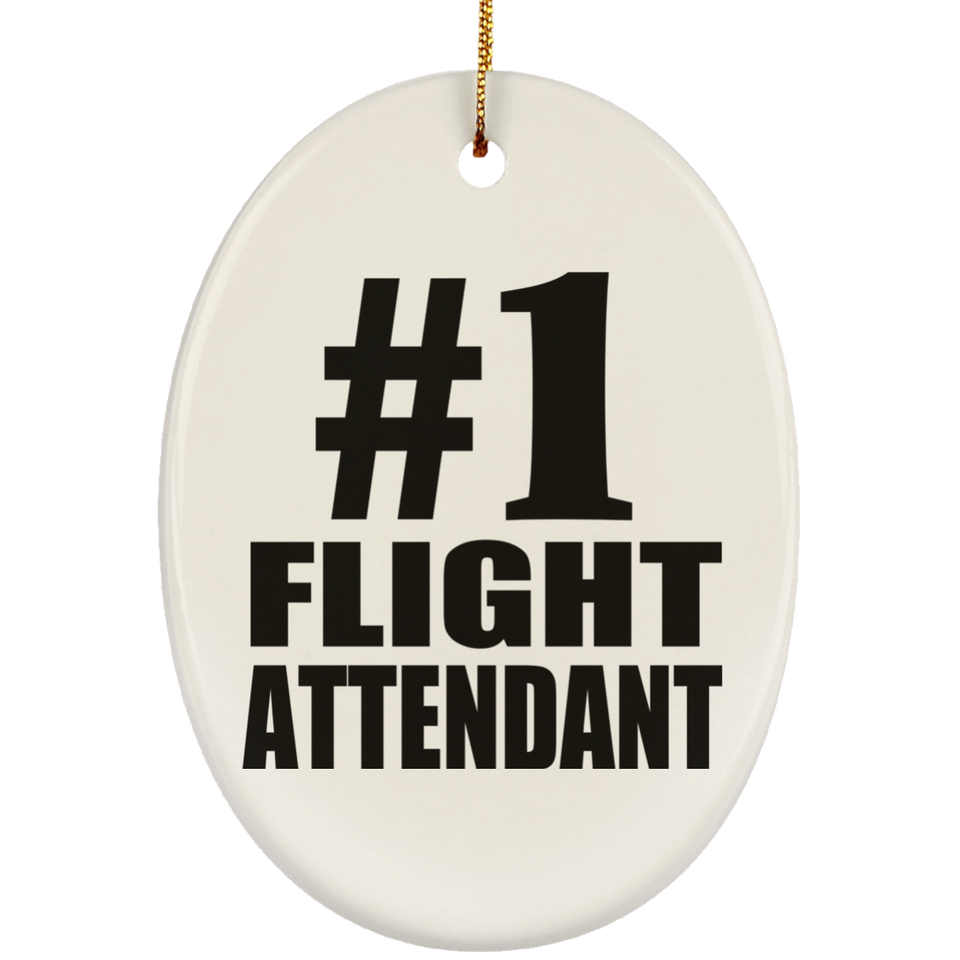 Number One #1 Flight Attendant - Oval Ornament