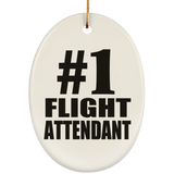Number One #1 Flight Attendant - Oval Ornament
