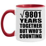 99th Anniversary Square Root of 9801 Years Who's Counting - 11oz Accent Mug Red