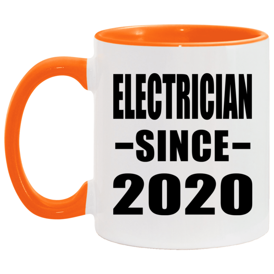 Electrician Since 2020 - 11oz Accent Mug Orange