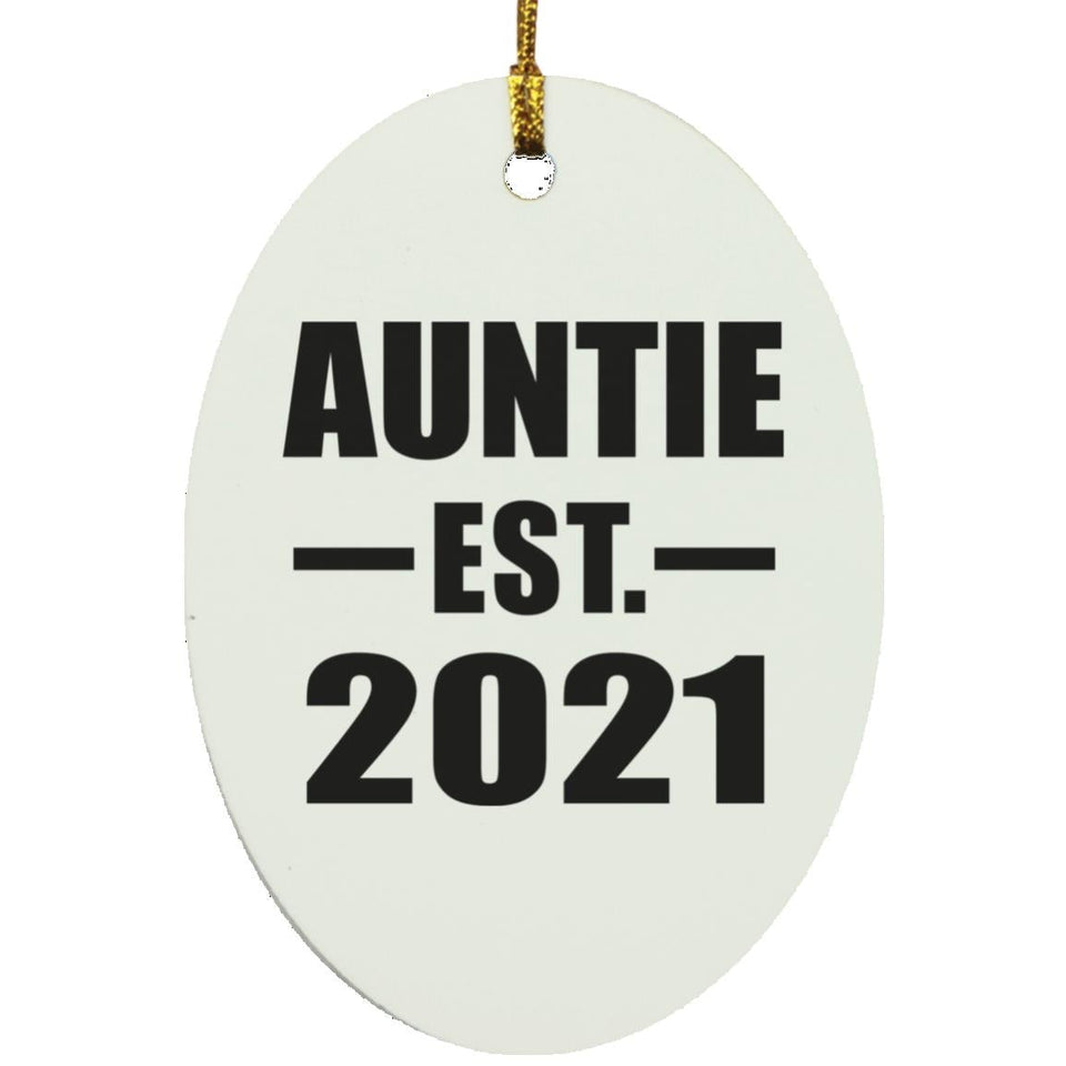 Auntie Established EST. 2021 - Oval Ornament