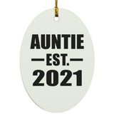 Auntie Established EST. 2021 - Oval Ornament