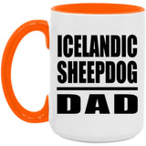 Icelandic Sheepdog Dad - 15oz Accent Mug Orange