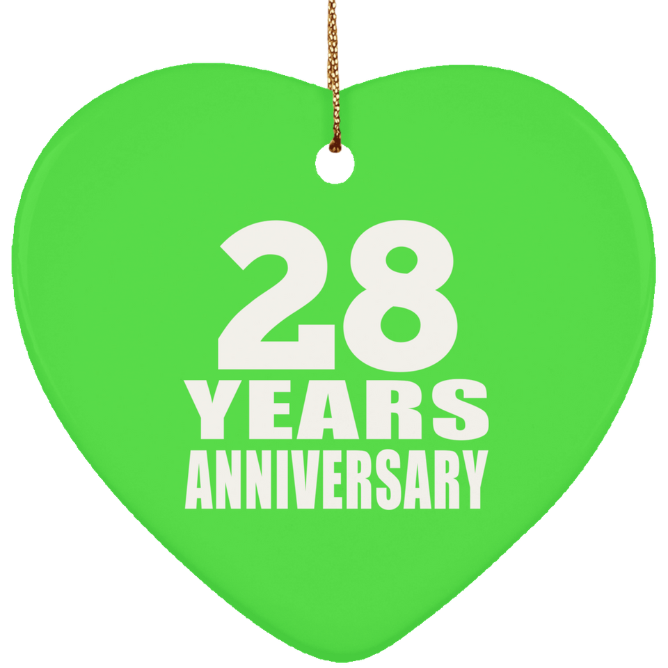 28th Anniversary 28 Years - Heart Ornament
