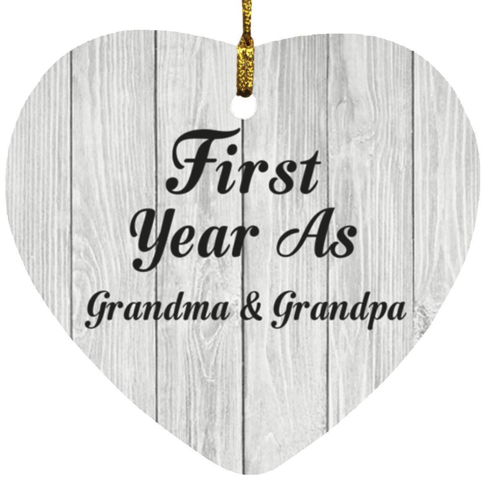 First Year As Grandma & Grandpa - Heart Ornament F
