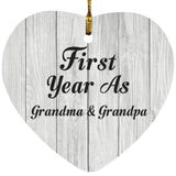 First Year As Grandma & Grandpa - Heart Ornament F