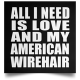 All I Need Is Love And My American Wirehair - Poster Square