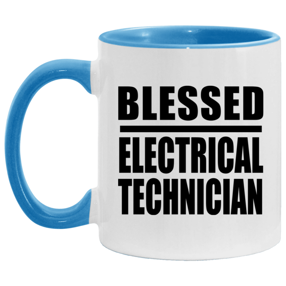Blessed Electrical Technician - 11oz Accent Mug Blue