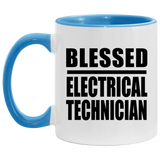 Blessed Electrical Technician - 11oz Accent Mug Blue