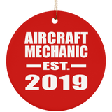 Aircraft Mechanic Established EST. 2019 - Circle Ornament