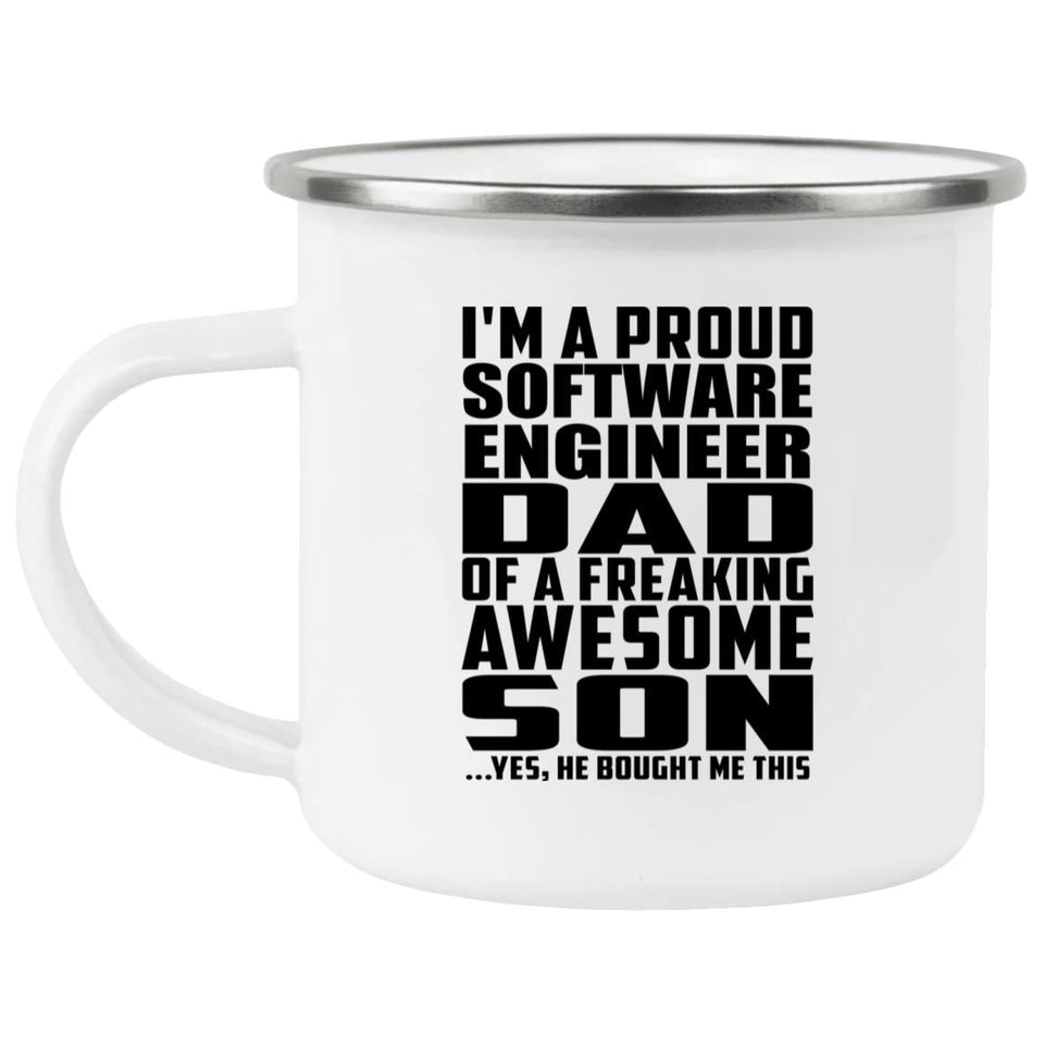 Proud Software Engineer Dad Of Awesome Son - 12oz Camping Mug