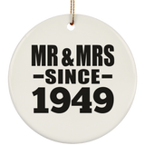 75th Anniversary Mr & Mrs Since 1949 - Circle Ornament