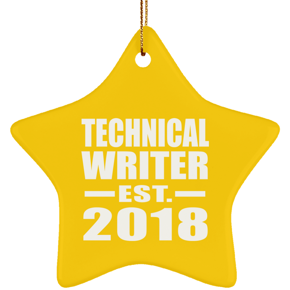Technical Writer Established EST. 2018 - Star Ornament