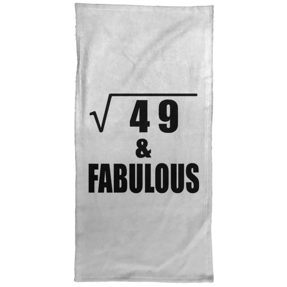 7th Birthday Square Root of 49 & Fabulous - Hand Towel