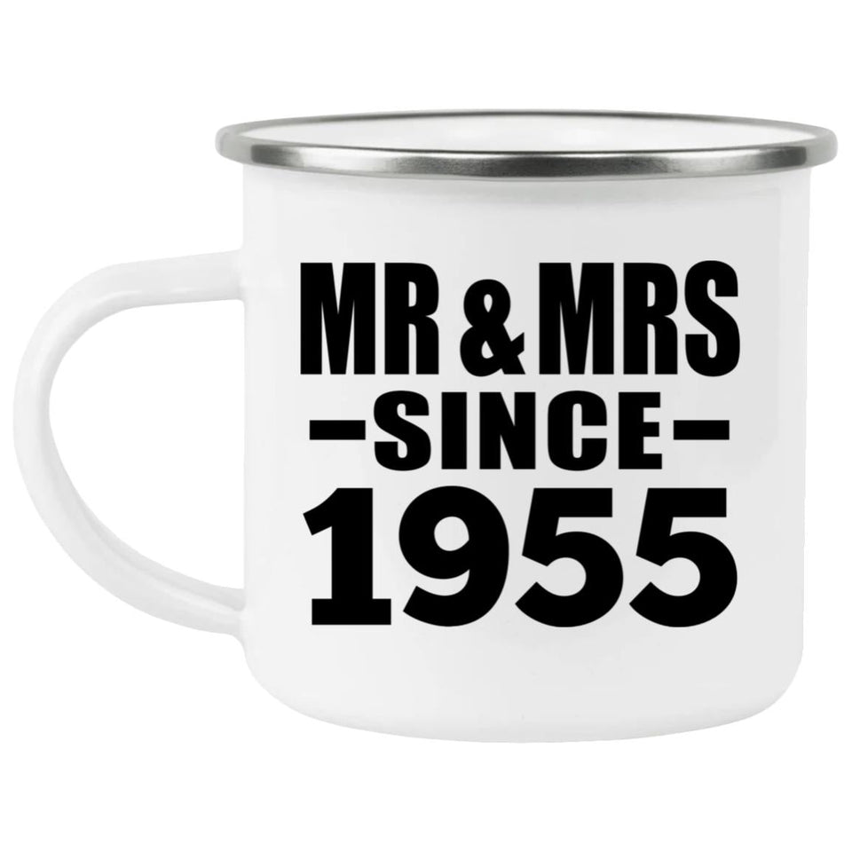 69th Anniversary Mr & Mrs Since 1955 - 12oz Camping Mug
