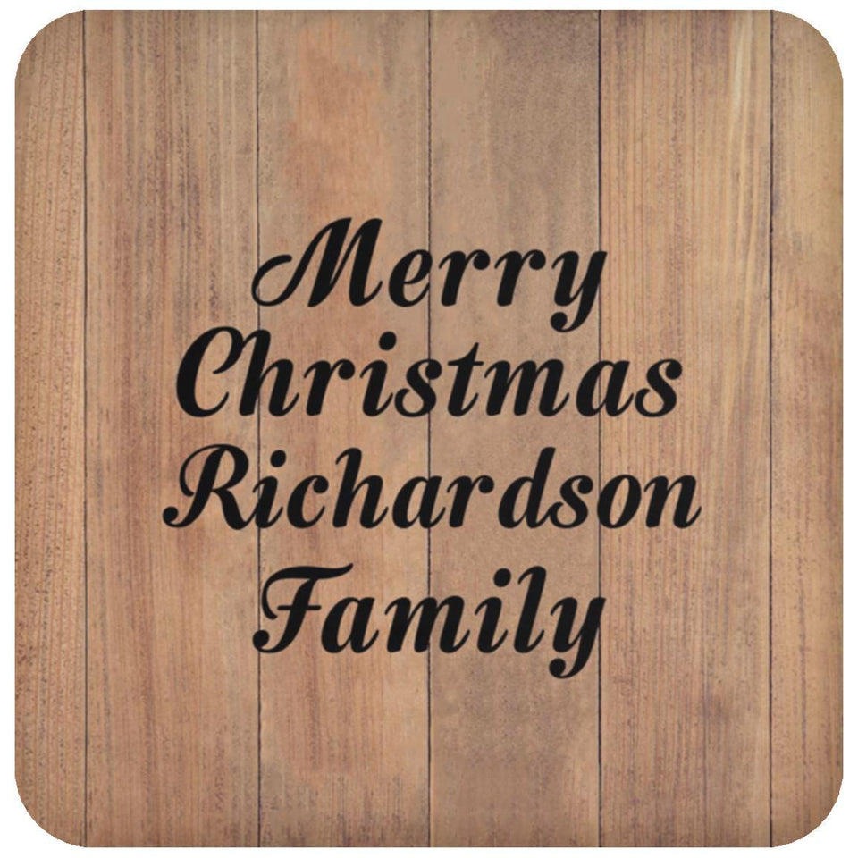 Merry Christmas Richardson Family - Drink Coaster C