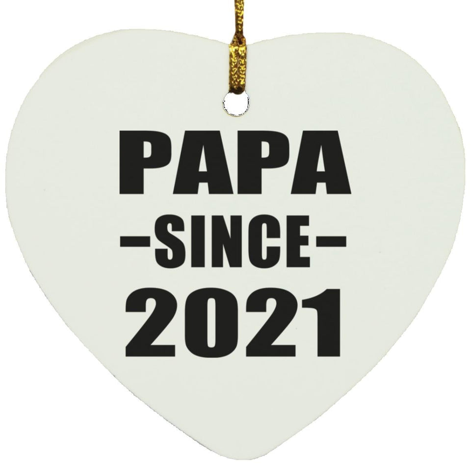 Papa Since 2021 - Heart Ornament