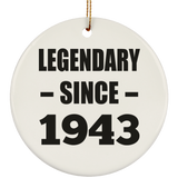 81st Birthday Legendary Since 1943 - Circle Ornament
