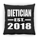 Dietician Established EST. 2018 - Throw Pillow Black