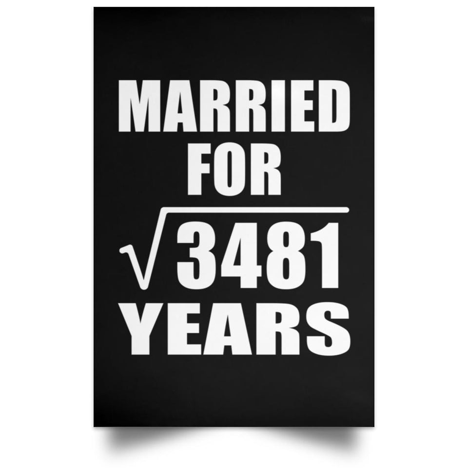 59th Anniversary Married For Square Root of 3481 Years - Poster Portrait