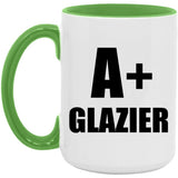 A+ Glazier - 15oz Accent Mug Green