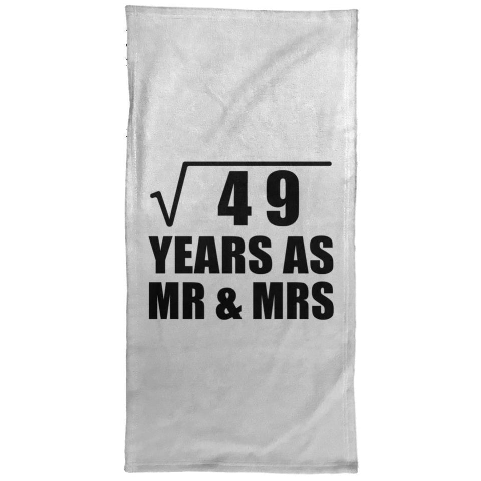 7th Anniversary Square Root of 49 Years As Mr & Mrs - Hand Towel