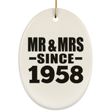 66th Anniversary Mr & Mrs Since 1958 - Oval Ornament