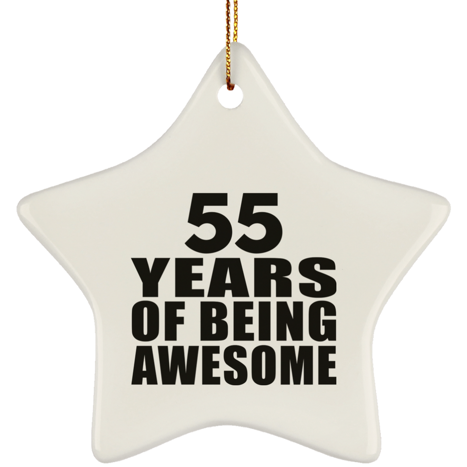 55th Birthday 55 Years Of Being Awesome - Star Ornament