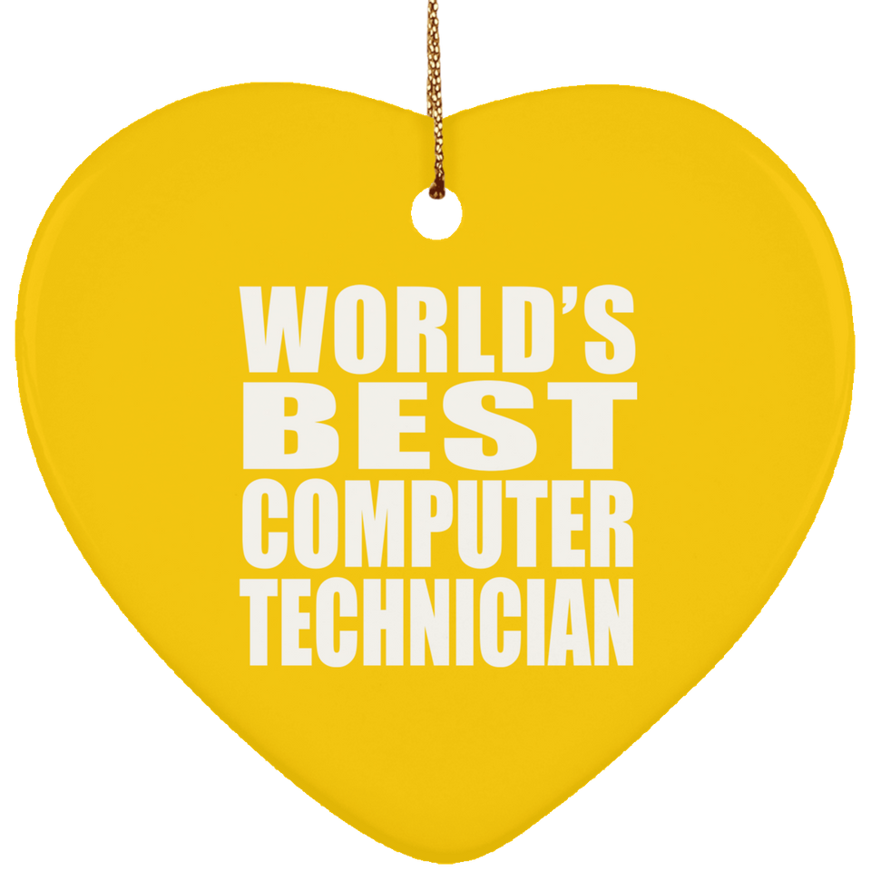 World's Best Computer Technician - Heart Ornament