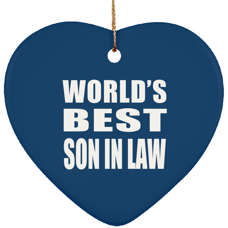World's Best Son In Law - Heart Ornament