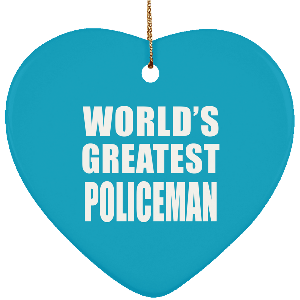World's Greatest Policeman - Heart Ornament
