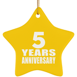 5th Anniversary 5 Years - Star Ornament