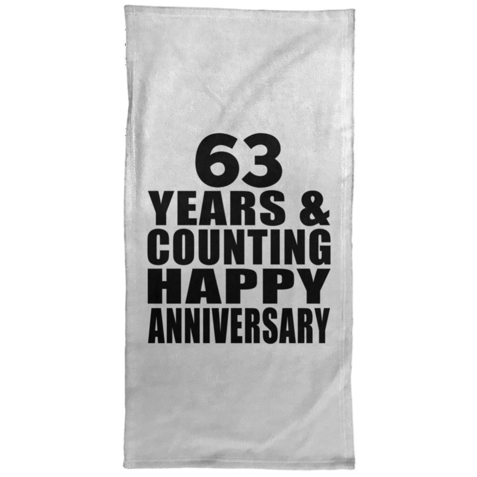 Happy 63rd Anniversary 63 Years & Counting - Hand Towel
