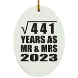 21st Anniversary Square Root of 441 Years As Mr & Mrs 2023 - Oval Ornament