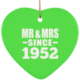 72nd Anniversary Mr & Mrs Since 1952 - Heart Ornament
