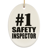 Number One #1 Safety Inspector - Oval Ornament