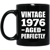 48th Birthday Vintage 1976 Aged Perfectly - 11oz Coffee Mug Black