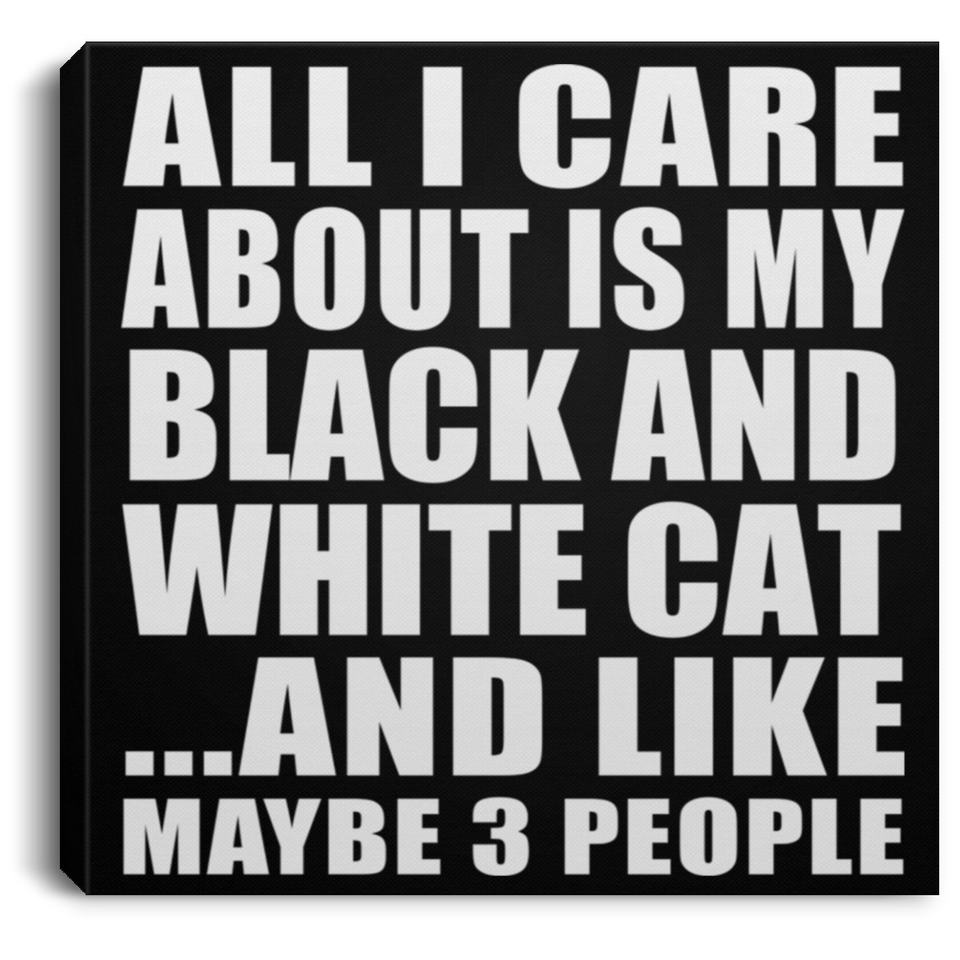 All I Care About Is My Black And White Cat - Canvas Square
