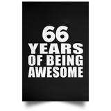 66th Birthday 66 Years Of Being Awesome - Poster Portrait