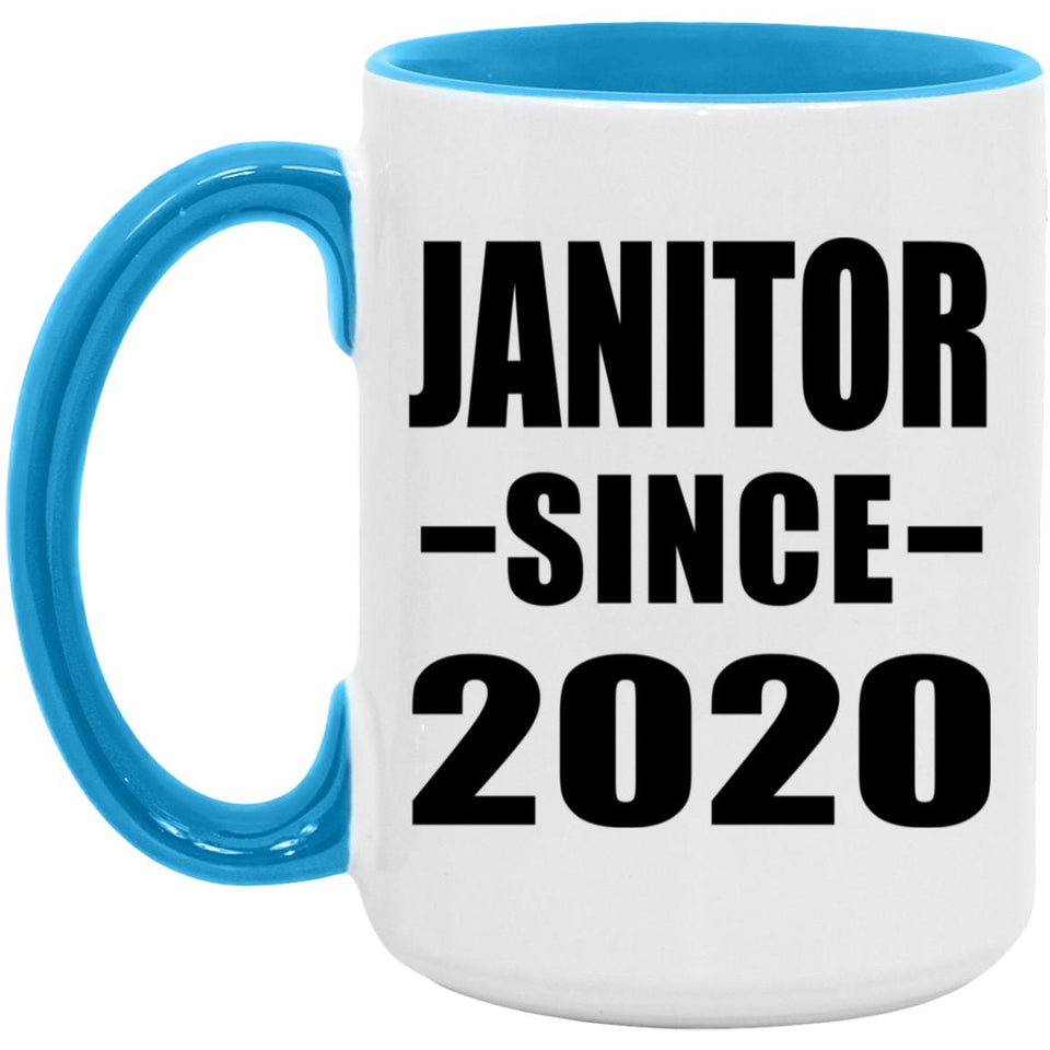 Janitor Since 2020 - 15oz Accent Mug Blue
